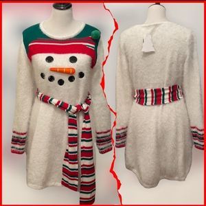 NEW Born Famous Women's Ugly Holiday Snowman Dress ☃️